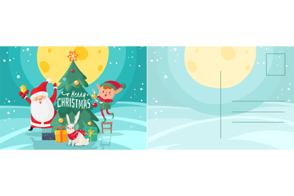 Download Merry Christmas Card. New Year Postcard - Year Collection