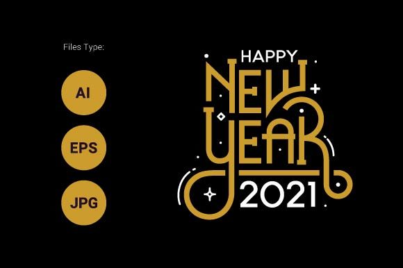 Download Hand Lettering Happy New Year 2021 - Year Collection