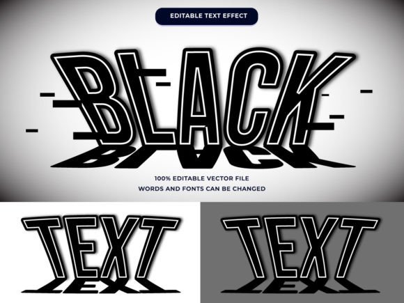 Download Black Glitch Shape Text Effect Editable - Editable Collection