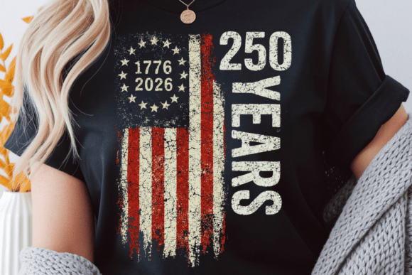 Download 250 Years America Vintage Flag Design - Year Collection