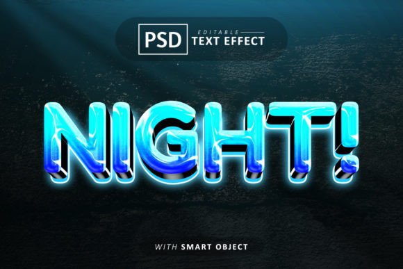 Download Night Text - Editable Glow Font Effect - Editable Collection