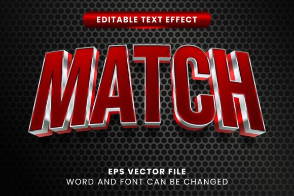 Download Red Match 3d Editable Vector Text Effect - Editable Collection