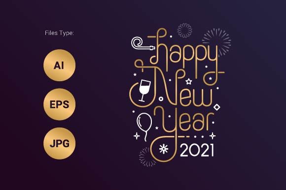 Download Happy New Year 2021 Lettering Typography - Year Collection